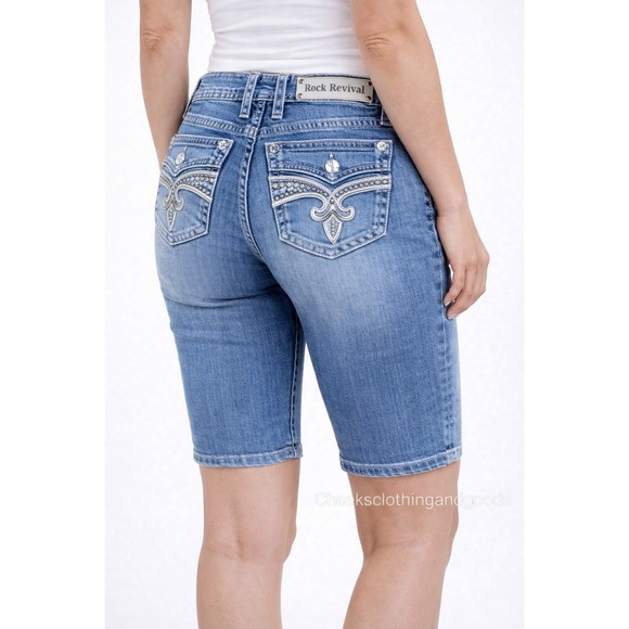 Rock Revival Y2K Low Rise Bambi Cut-Off Shorts Women's Size 26 - Picture 9 of 10